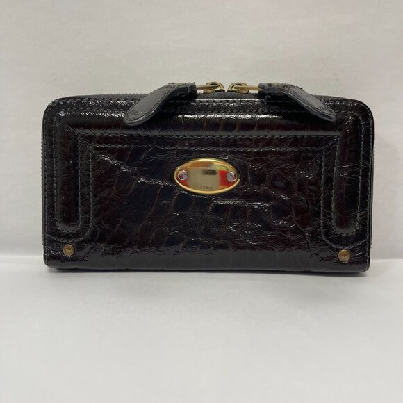 Chloe Vintage Dark Brown Leather Zippy Wallet - Preowned - Picture 1 of 14